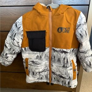 Toddler Snow/Ski Jacket with Sherpa fleece lining - picture organic 4t